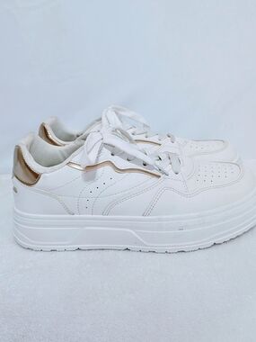 Ecko Red Women's Platform Sneakers White Rose Gold Lace Up Shoes Size 8.5